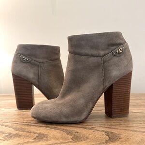 Tory Burch - Taupe Suede Heeled Booties Sz. 7